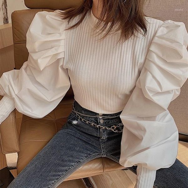 new designer puff sleeve patchwork knitted pullover autumn women sweetwear long sleeve solid slim knit sweater1, White;black
new designer puff sleeve patchwork knitted pullover autumn women sweetwear long sleeve solid slim knit sweater1, White;black