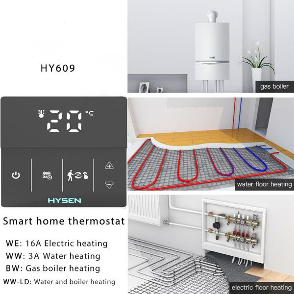 smart home control hy609-wifi glass led touch screen thermostat 16a electric heating or 3a water and boiler temperature controller 
smart home control hy609-wifi glass led touch screen thermostat 16a electric heating or 3a water and boiler temperature controller