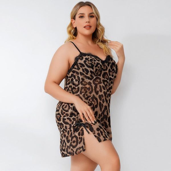 women's sleepwear woman side split sleep mini dress plus size nightgown xxl 4xl lace leopard spaghetti strap backless home clothing, Black;red
women's sleepwear woman side split sleep mini dress plus size nightgown xxl 4xl lace leopard spaghetti strap backless home clothing, Black;red