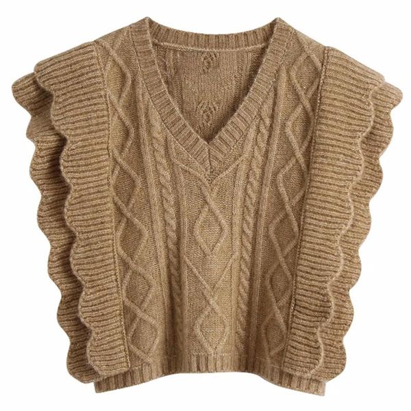 women's vests katara fashion solid sleeveless short sweaters women elegant loose cascading sweater v neck causal ladies, Black;white
women's vests katara fashion solid sleeveless short sweaters women elegant loose cascading sweater v neck causal ladies, Black;white