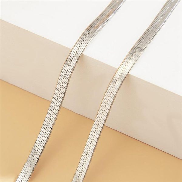 chains minimalist punk clavicle necklace women simple v-shaped copper flat snake chain, Silver
chains minimalist punk clavicle necklace women simple v-shaped copper flat snake chain, Silver
