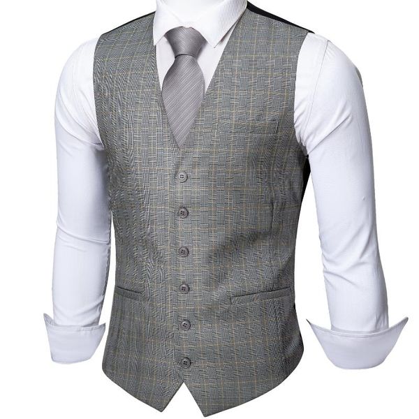 men's vests barry.wang mens light gray plaid waistcoat blend tailored collar v-neck 3 pocket check suit vest tie set formal leisure md-, Black;white
men's vests barry.wang mens light gray plaid waistcoat blend tailored collar v-neck 3 pocket check suit vest tie set formal leisure md-, Black;white