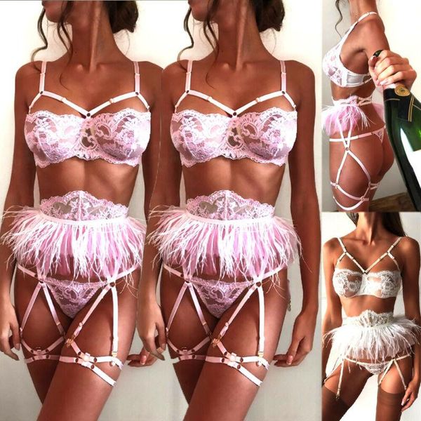 bras sets 3pcs women lace strappy bra garter belt lingerie thong g-string see-through push up underwear exotic apparel, Red;black
bras sets 3pcs women lace strappy bra garter belt lingerie thong g-string see-through push up underwear exotic apparel, Red;black