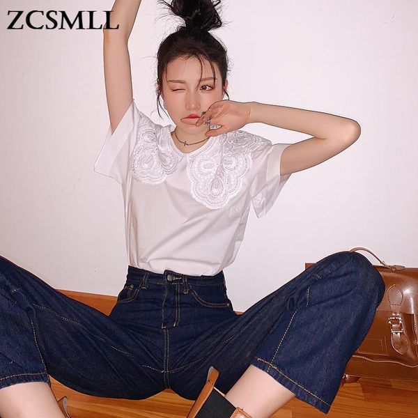 women's t-shirt zcsmll lace doll collar loose white bubble short-sleeved korean fashion women 2021 spring summer
women's t-shirt zcsmll lace doll collar loose white bubble short-sleeved korean fashion women 2021 spring summer