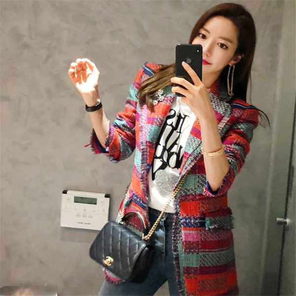autumn vintage red plaid tweed blazer coat women single button tassel jacket winter casual femme outwear suits outwear, Black;brown
autumn vintage red plaid tweed blazer coat women single button tassel jacket winter casual femme outwear suits outwear, Black;brown
