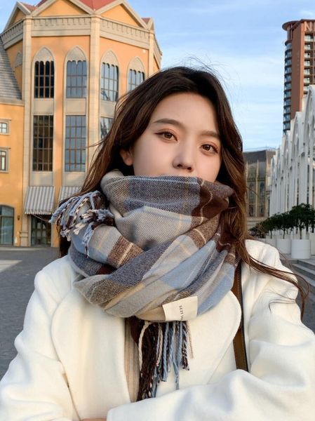 scarves winter korean version versatile british classic plaid thickened student autumn and men's bib warm long shawl, Blue;gray
scarves winter korean version versatile british classic plaid thickened student autumn and men's bib warm long shawl, Blue;gray