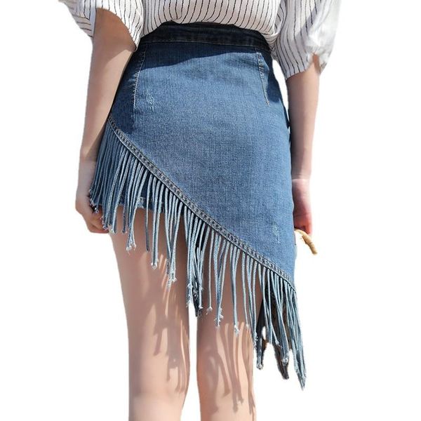 skirts 2021 cotton fake two-piece high waist fringed denim half-length skirt summer elastic bag hip korean female short, Black
skirts 2021 cotton fake two-piece high waist fringed denim half-length skirt summer elastic bag hip korean female short, Black