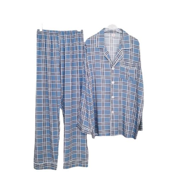 men's sleepwear cotton silk pajamas lapel thin cardigan large size suit long-sleeved printed home clothes, Black;brown
men's sleepwear cotton silk pajamas lapel thin cardigan large size suit long-sleeved printed home clothes, Black;brown
