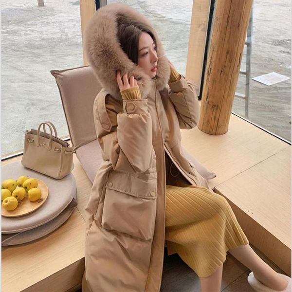 women's down & parkas white duck big hair collar work clothes jacket women's loose thickened, Black
women's down & parkas white duck big hair collar work clothes jacket women's loose thickened, Black