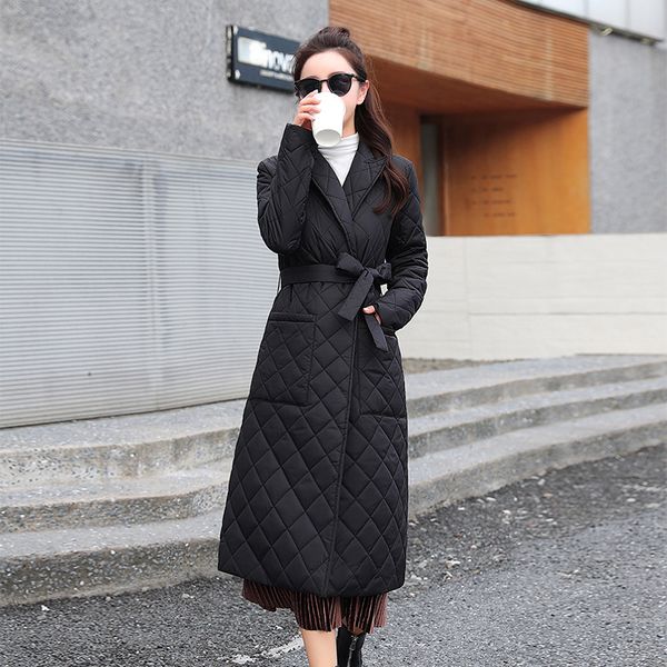 long winter jaet and coat for women cotton padded casual poet sash women parkas high street tailored collar stylish overcoat, Black
long winter jaet and coat for women cotton padded casual poet sash women parkas high street tailored collar stylish overcoat, Black