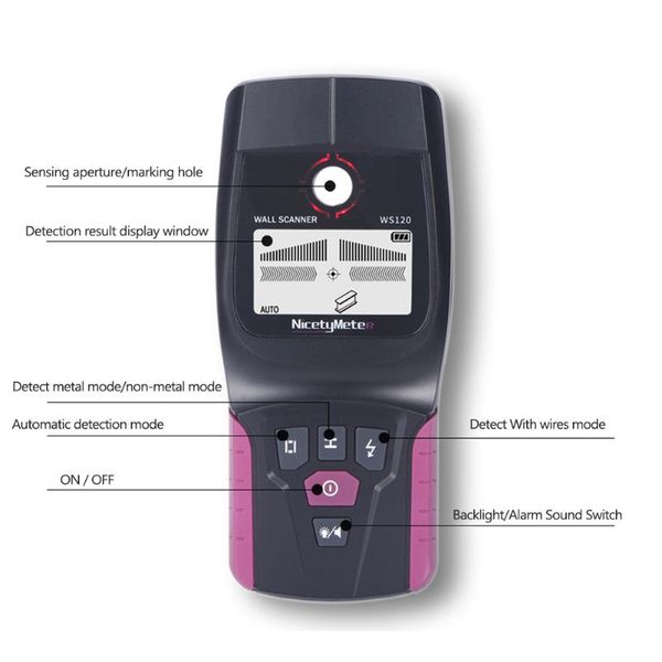 ws120 wall metal wood cable wire finder led wall scanner handheld detector scanner for detecting metal wood a-c cable
ws120 wall metal wood cable wire finder led wall scanner handheld detector scanner for detecting metal wood a-c cable