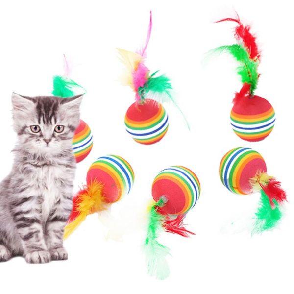 cat toys 1 pc rainbow ball with feather light foam throwing funny interactive playing chew toy pet supplies
cat toys 1 pc rainbow ball with feather light foam throwing funny interactive playing chew toy pet supplies