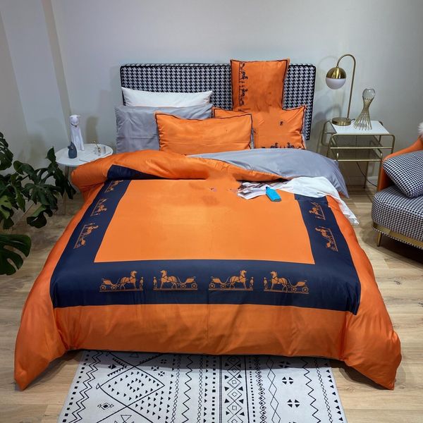 orange designer bedding sets comforter cover spring summer size designer bedding 4 pcs set silk luxury duvet cover