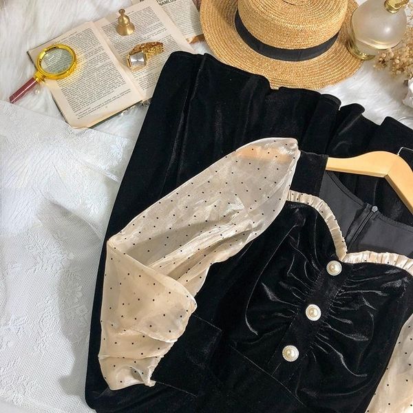 casual dresses french black vintage for women party korean fashion long sleeve elegant y2k dress 2021 summmer slim midi retro, Black;gray
casual dresses french black vintage for women party korean fashion long sleeve elegant y2k dress 2021 summmer slim midi retro, Black;gray