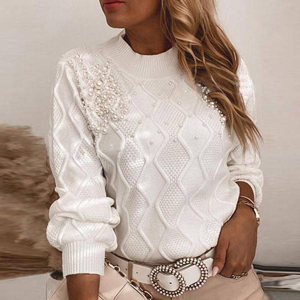 women's sweaters women long sleeve cute knitted pullovers warm autumn winter sweater o-neck clothing beaded decor white elegant jumper, White;black
women's sweaters women long sleeve cute knitted pullovers warm autumn winter sweater o-neck clothing beaded decor white elegant jumper, White;black