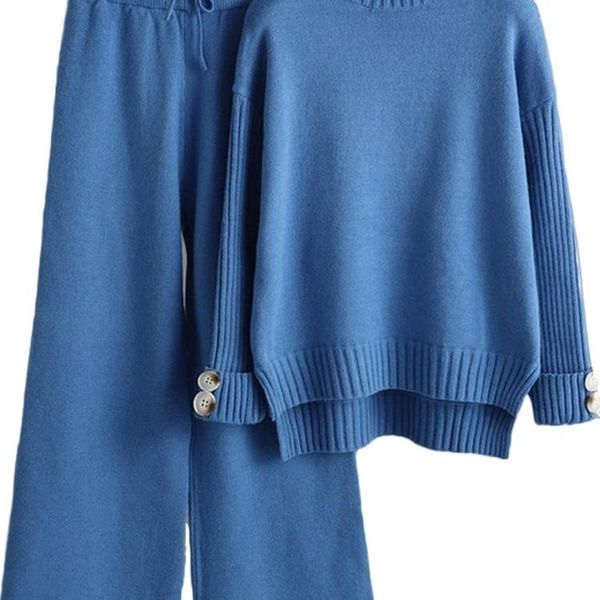 aonibeier woman casual traf pull autumn winter half high neck buttons loose jumper + ankle pants suits sweaters sets 220315, White
aonibeier woman casual traf pull autumn winter half high neck buttons loose jumper + ankle pants suits sweaters sets 220315, White