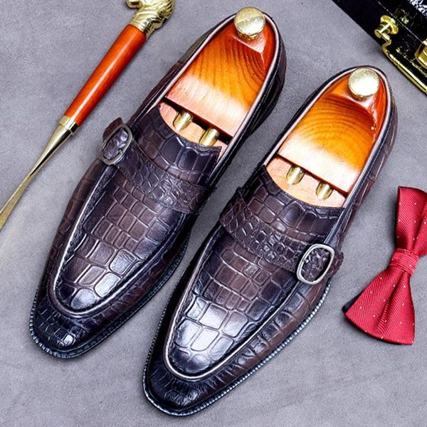 dress shoes plus size pointed toe slip on man comfortable genuine leather office loafers vintage monk strap men's retro flats ss748, Black
dress shoes plus size pointed toe slip on man comfortable genuine leather office loafers vintage monk strap men's retro flats ss748, Black