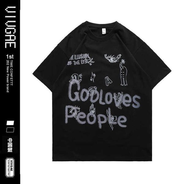 vivgae brand space cartoon printed short sleeve t-shirt men's fashion street hip hop loose couple, White;black
vivgae brand space cartoon printed short sleeve t-shirt men's fashion street hip hop loose couple, White;black