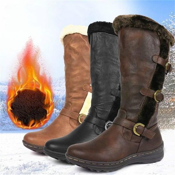 ladies flat shoes winter solid 2021 new mid calf boots warmer leather plush artificial women's boots long female snow, Black
ladies flat shoes winter solid 2021 new mid calf boots warmer leather plush artificial women's boots long female snow, Black