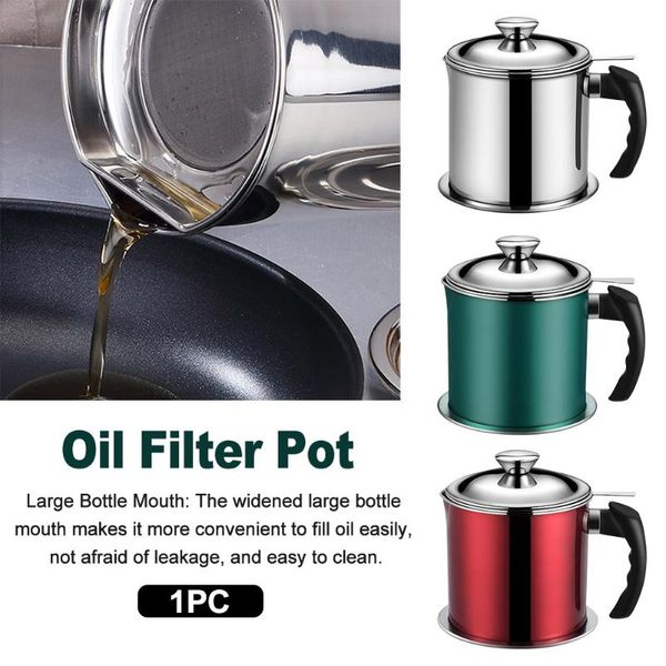storage bottles & jars 1.3l oil container stainless steel bacon grease anti scald handle restaurant with strainer leakproof cooking kitchen
storage bottles & jars 1.3l oil container stainless steel bacon grease anti scald handle restaurant with strainer leakproof cooking kitchen