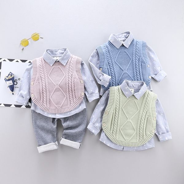 2021 autumn new casual kids suit children's suit cotton boys long-sleeve shirt sweater vest trousers 3pcs baby clothes 0-4 years 210309, White
2021 autumn new casual kids suit children's suit cotton boys long-sleeve shirt sweater vest trousers 3pcs baby clothes 0-4 years 210309, White
