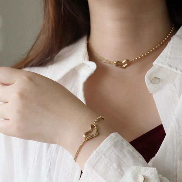 chokers love heart round bead chain necklace branch texture hollow stainless steel pendant bracelet fashion jewelry gifts, Golden;silver
chokers love heart round bead chain necklace branch texture hollow stainless steel pendant bracelet fashion jewelry gifts, Golden;silver