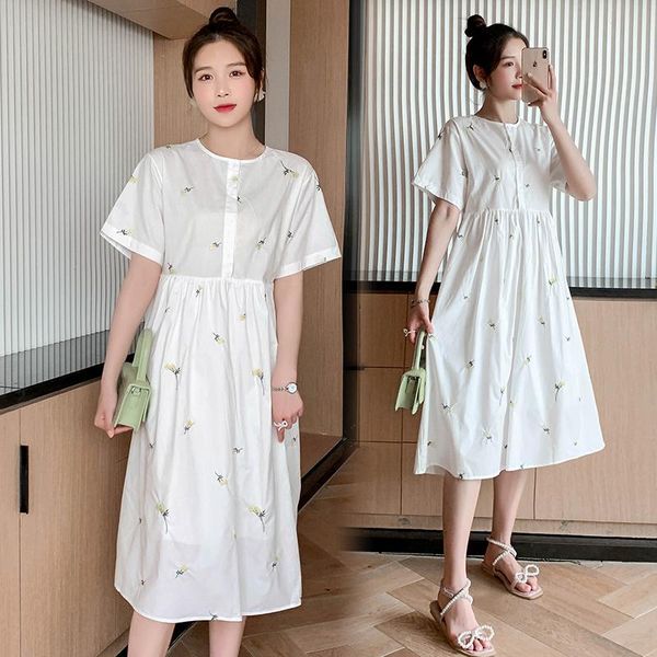 maternity dresses 049# clothes summer short sleeves plus size embroidered loose stylish dress pregnant women pregnancy, White
maternity dresses 049# clothes summer short sleeves plus size embroidered loose stylish dress pregnant women pregnancy, White