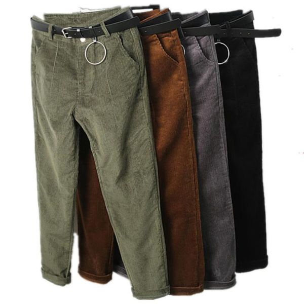 women's pants & capris 2021 women corduroy vintage autumn winter casual thicken warm high waist loose cotton pleated trousers plus size, Black;white
women's pants & capris 2021 women corduroy vintage autumn winter casual thicken warm high waist loose cotton pleated trousers plus size, Black;white