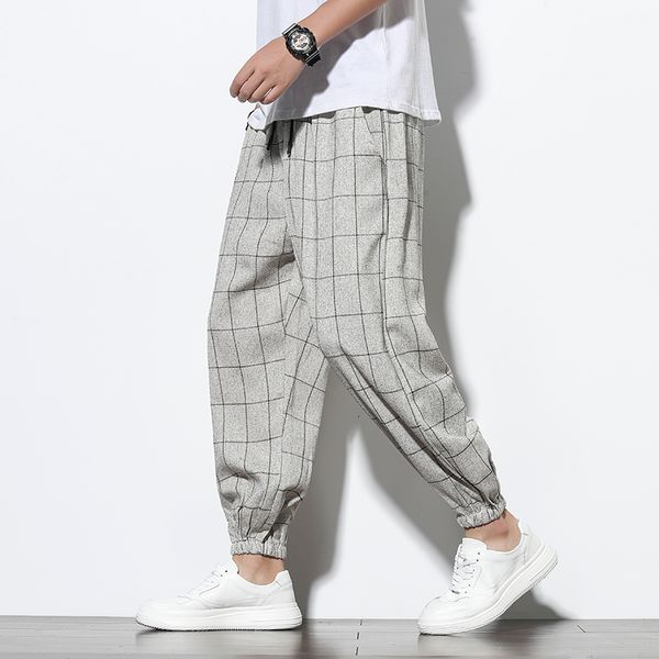 new masculine cotton plaid linen loosed hare men's 2021 autumn of vintage casual male pants streetwear b0mi, Black
new masculine cotton plaid linen loosed hare men's 2021 autumn of vintage casual male pants streetwear b0mi, Black