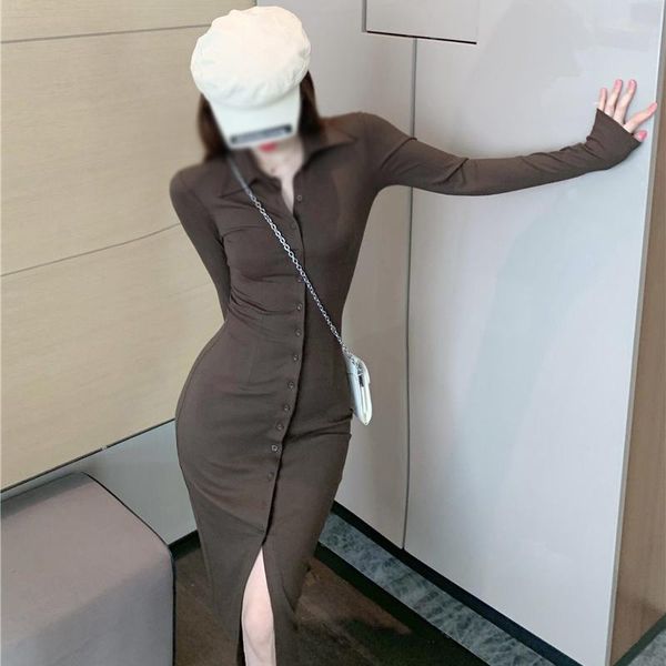 casual dresses autumn 2021 high waist button solid long sleeve bodycon dress for women aesthetic clothes korean fashion clothing, Black;gray
casual dresses autumn 2021 high waist button solid long sleeve bodycon dress for women aesthetic clothes korean fashion clothing, Black;gray