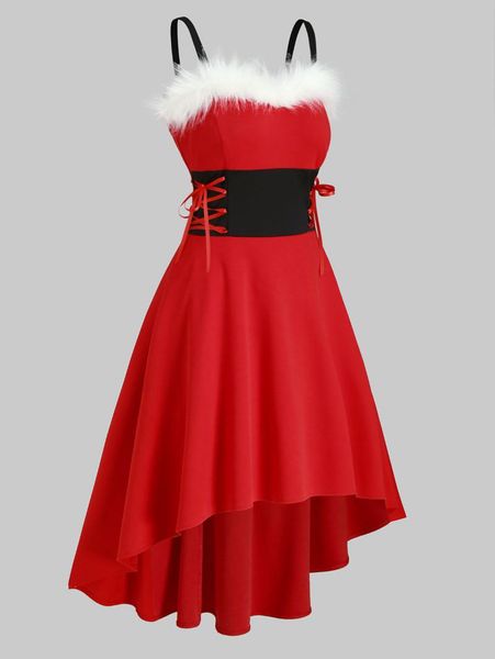 casual dresses wipalo christmas party faux fur panel lace up dip hem women dress vestidos robe sleeveless high low vintage, Black;gray
casual dresses wipalo christmas party faux fur panel lace up dip hem women dress vestidos robe sleeveless high low vintage, Black;gray