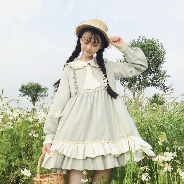 womens dresses japanese harajuku ulzzang doll collar wooden ear tie sweet dress female korean kawaii cute clothes women lolita, Black;gray
womens dresses japanese harajuku ulzzang doll collar wooden ear tie sweet dress female korean kawaii cute clothes women lolita, Black;gray