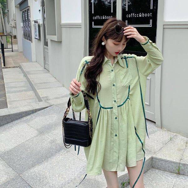 casual dresses 2021 women oversize dress long sleeve shirts lady loose shirt fashion blouse chic, Black;gray 
casual dresses 2021 women oversize dress long sleeve shirts lady loose shirt fashion blouse chic, Black;gray