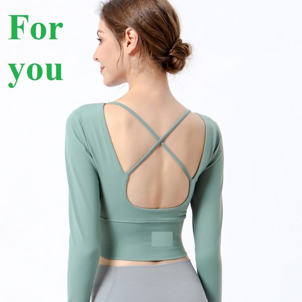 new arrival fitness cross lu lu yoga suit sports outdoor casual comfortable women's t-shirt long sleeve with chest pad, White
new arrival fitness cross lu lu yoga suit sports outdoor casual comfortable women's t-shirt long sleeve with chest pad, White