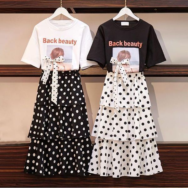 two piece set women t shirt + ruffles skirt suit summer letter short sleeve and polk dot ruffle long skirts 2 piece outfits, Gray
two piece set women t shirt + ruffles skirt suit summer letter short sleeve and polk dot ruffle long skirts 2 piece outfits, Gray