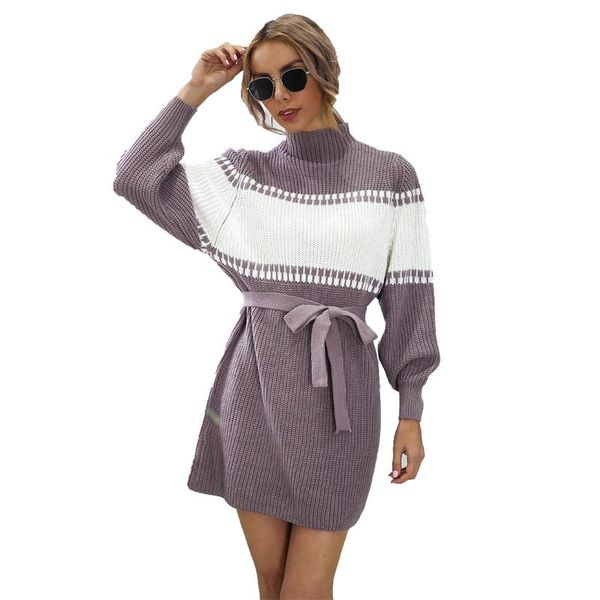 casual dresses 2021 autumn winter mini knitted dress women purple gray black europe america fashion loose pullover pencil n1205, Black;gray
casual dresses 2021 autumn winter mini knitted dress women purple gray black europe america fashion loose pullover pencil n1205, Black;gray