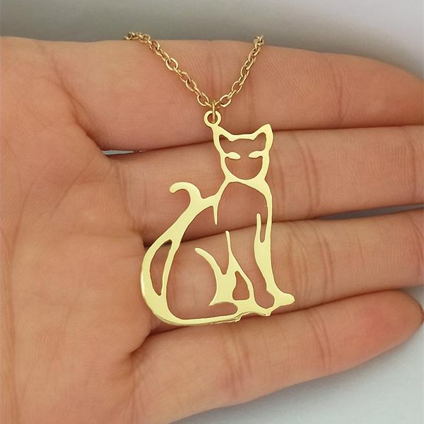pendant necklaces animal charm jewelry stainless steel cat necklace gold making collares mujer family lover gift wedding, Silver
pendant necklaces animal charm jewelry stainless steel cat necklace gold making collares mujer family lover gift wedding, Silver