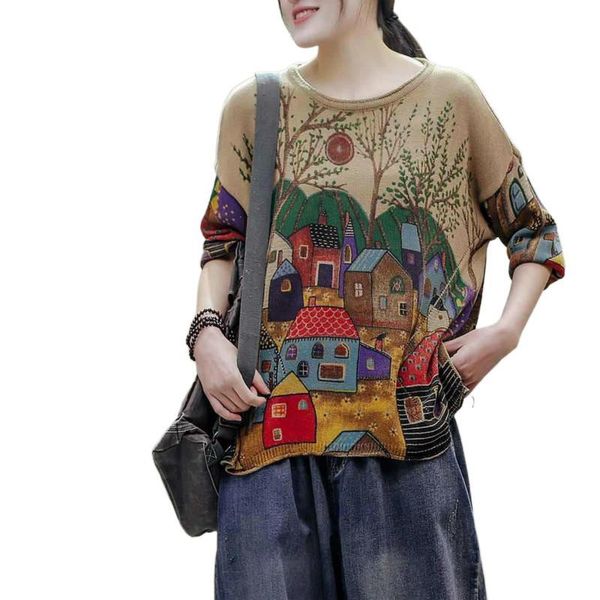 women's sweaters fairynatura laies retro print pullovers ladies casual loose knitted women streetwear jumpersl korean fashion, White;black
women's sweaters fairynatura laies retro print pullovers ladies casual loose knitted women streetwear jumpersl korean fashion, White;black