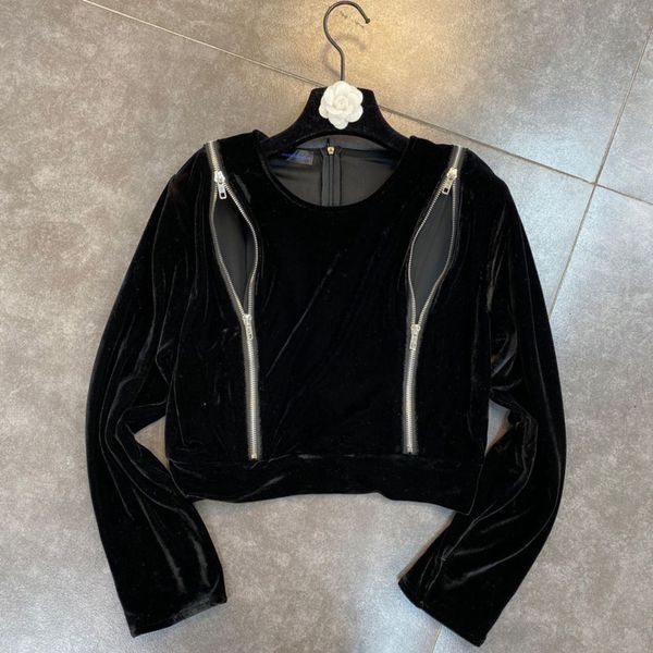 2021 Female Winter New Fashion Style Around the Neck Long Sleeve Double Zipper Decoration Streetwear Velvet Tops T16a, White
2021 Female Winter New Fashion Style Around the Neck Long Sleeve Double Zipper Decoration Streetwear Velvet Tops T16a, White