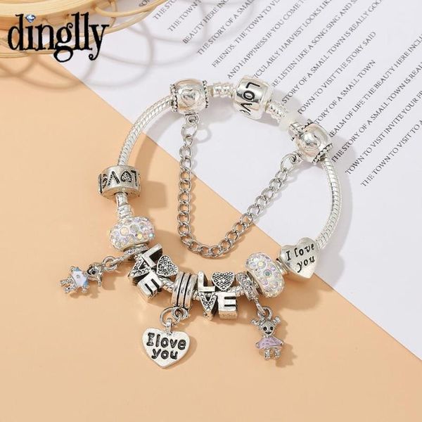 charm bracelets dinglly fashion i love you heart pendant beads boy girl for women men couple family bracelet jewelry gift, Golden;silver
charm bracelets dinglly fashion i love you heart pendant beads boy girl for women men couple family bracelet jewelry gift, Golden;silver