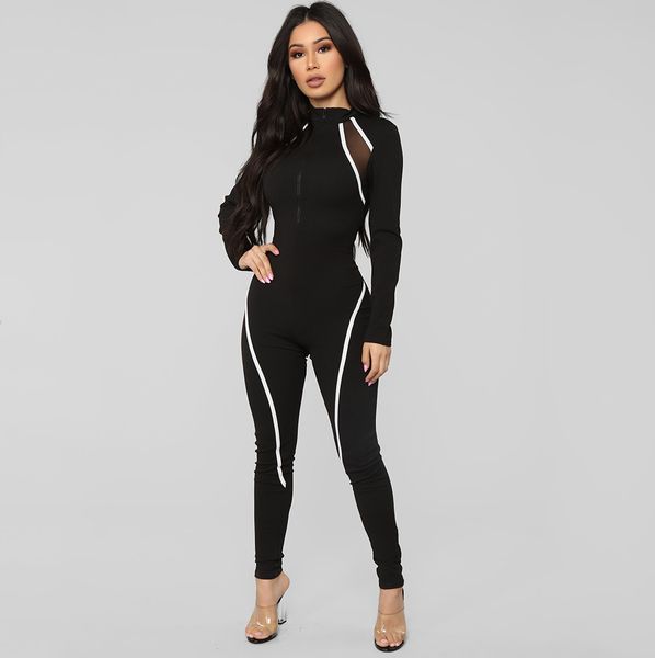 striped mesh zipper black long sleeve bodycon jumpsuits for women 2019 fall sports fitness one piece outfits c87-af01, Black;white
striped mesh zipper black long sleeve bodycon jumpsuits for women 2019 fall sports fitness one piece outfits c87-af01, Black;white
