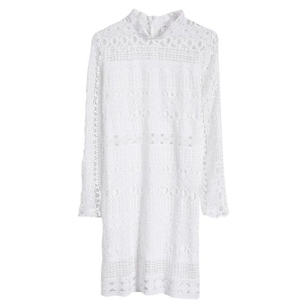women summer autumn long sleeve high neck lace patchwork hollow party dress, Black;gray
women summer autumn long sleeve high neck lace patchwork hollow party dress, Black;gray