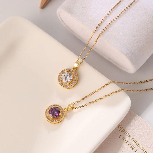 pendant necklaces good luck necklace cubic zircon plated geometric round give woman girlfriend jewelry the gifts, Silver
pendant necklaces good luck necklace cubic zircon plated geometric round give woman girlfriend jewelry the gifts, Silver