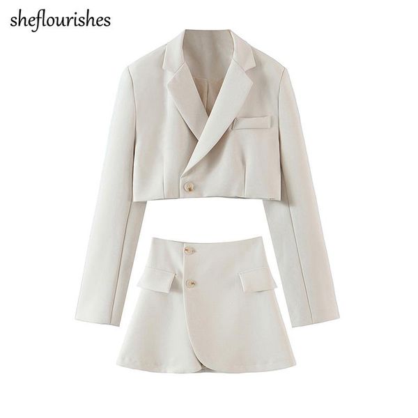 two piece dress fall set women vintage blazer korean long sleeve cropped jacket single button mini skirt irregular outfits, White
two piece dress fall set women vintage blazer korean long sleeve cropped jacket single button mini skirt irregular outfits, White