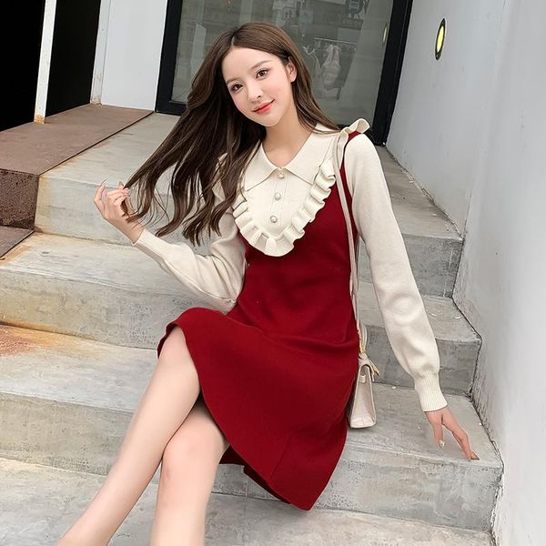 casual dresses women one piece dress autumn 2022 office lady korea style knitting long sleeve patchwork solid black robe, Black;gray
casual dresses women one piece dress autumn 2022 office lady korea style knitting long sleeve patchwork solid black robe, Black;gray
