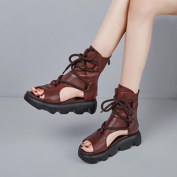 women summer fashion new ankle boots genuine leather cut-outs sandals retro handmade casual all-match thick bottom boots, Black
women summer fashion new ankle boots genuine leather cut-outs sandals retro handmade casual all-match thick bottom boots, Black