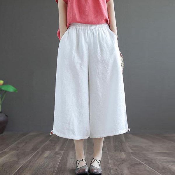 women's pants & capris fairynatural cotton linen vintage embroidery ladies drawstring wide leg 2021 summer women elastic waist loose tr, Black;white
women's pants & capris fairynatural cotton linen vintage embroidery ladies drawstring wide leg 2021 summer women elastic waist loose tr, Black;white