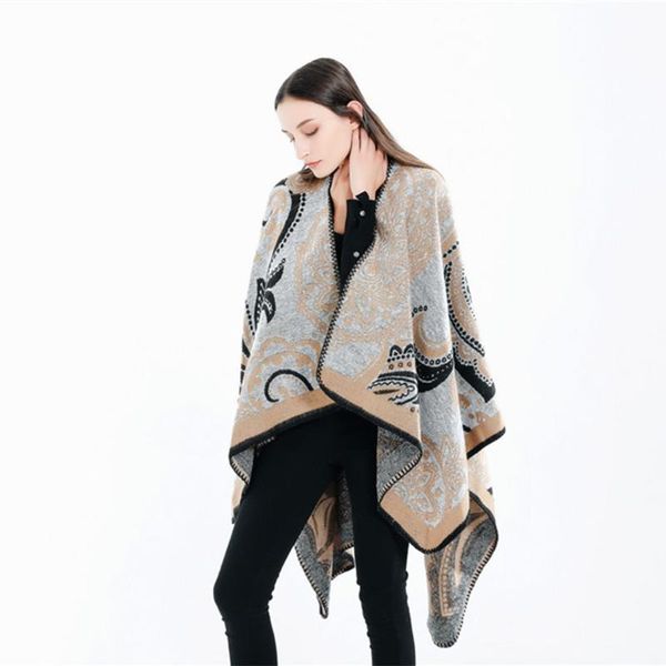 scarves womens vintage paisley flower open front poncho cape ladies autumn winter cozy knitted shawls wrap blanket coat, Blue;gray
scarves womens vintage paisley flower open front poncho cape ladies autumn winter cozy knitted shawls wrap blanket coat, Blue;gray