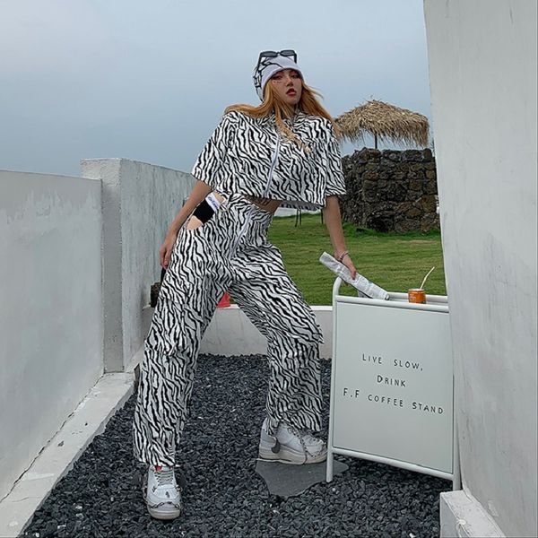 e girl zebra print pants harajuku summer 2021 women fashion wide leg pants hippie streetwear hollow out loose trousers, Black;white
e girl zebra print pants harajuku summer 2021 women fashion wide leg pants hippie streetwear hollow out loose trousers, Black;white