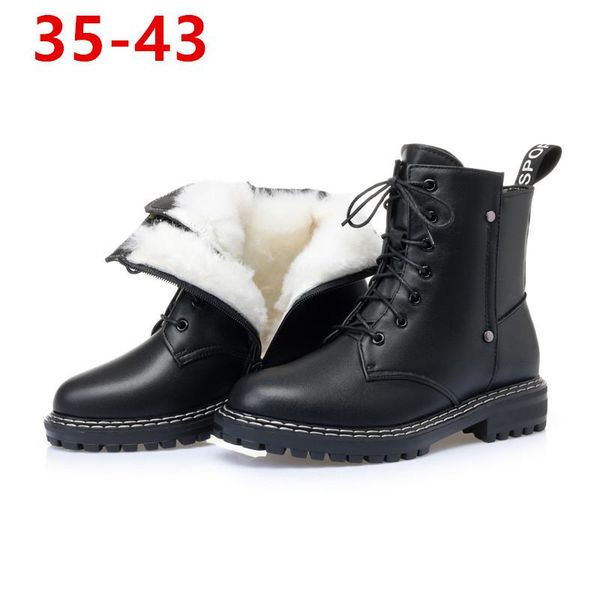 boots 2021 winter genuine leather women wool warm non-slip ankle big size 43 platform shoes zapatos de mujer, Black
boots 2021 winter genuine leather women wool warm non-slip ankle big size 43 platform shoes zapatos de mujer, Black